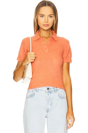 REVOLVE NAADAM Naadam cashmere featherweight polo en color naranja talla L en - Orange. Talla L (también en M, S, XS).