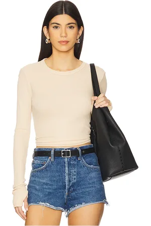 REVOLVE Michael Lauren Michael lauren axl crop fitted top en color nude,neutral talla L en - Nude,Neutral. Talla L (también en M, S, XL, XS).