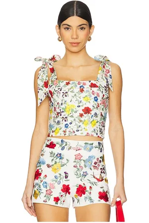 REVOLVE Alice + Olivia Alice + olivia clara bow strap bustier en color blanco talla 0 en - White. Talla 0 (también en 12, 2, 6, 8).