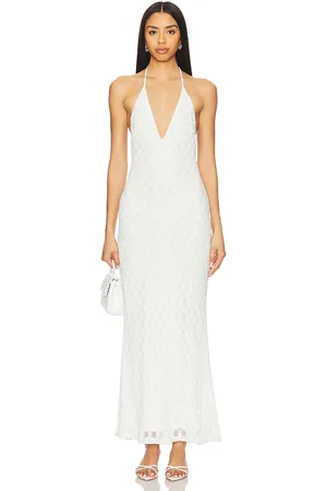 REVOLVE Bardot Bardot vestido midi de malla con cuello halter adoni en color blanco talla 10 en - White. Talla 10 (también en 12, 2, 4, 6, 8).