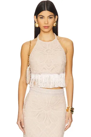 REVOLVE PatBO Patbo x camila coelho flower crochet halterneck top en color talla L en - . Talla L (también en M, S, XL).