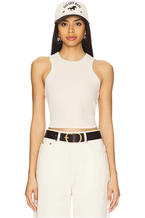REVOLVE LNA Lna camiseta tirantes acanalada detra en color ivory talla L en - Ivory. Talla L (también en M, S, XS).