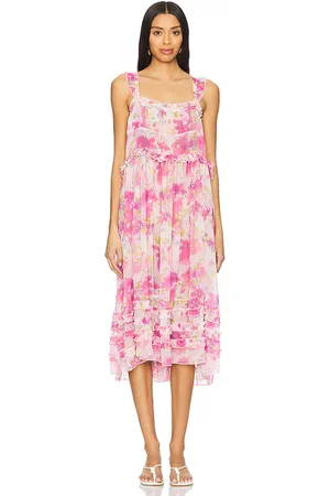 REVOLVE Free People Free people vestido midi estampado intimately fp moon phase en color rosado talla L en - Pink. Talla L (también en M, S, XS).