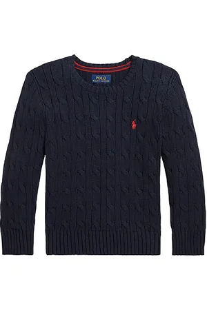 REVOLVE Polo Ralph Lauren Polo ralph lauren suéter de cuello redondo con punto de cable en color azul marino talla 3 en - Navy. Talla 3 (tam