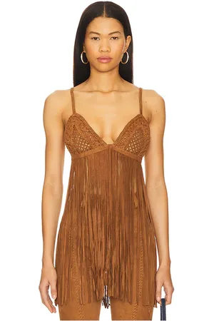 REVOLVE Retrofete Retrofete sujetador de flecos de ante jacinta en color talla XS en - . Talla XS (también en S).
