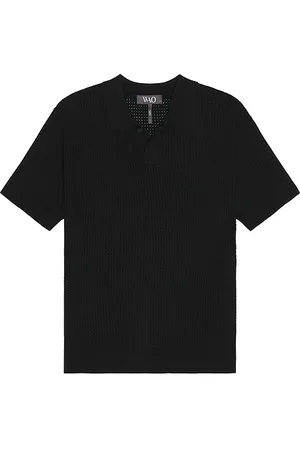 REVOLVE WAO Wao relaxed open knit polo en color talla L en - Black. Talla L (también en M, S, XL/1X).