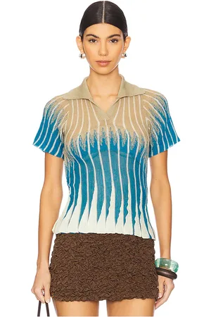 REVOLVE ISA BOULDER Isa boulder gradflare polo top en color blue,beige talla L en - Blue,Beige. Talla L (también en M, S, XL, XS).