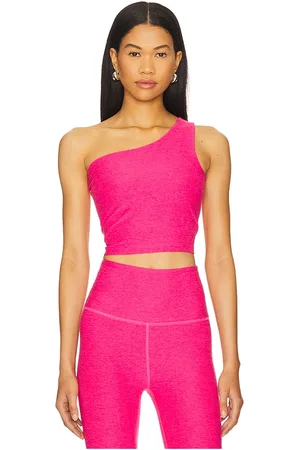 REVOLVE Beyond Yoga Beyond yoga camiseta tirantes recortada spacedye the bold shoulder en color rosado talla L en - Pink. Talla L (también