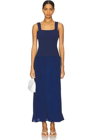 REVOLVE La Ligne La ligne vestido de punto con falda de tirantes en color azul marino talla L en - Navy. Talla L (también en M, S, XL, XS, XXS).