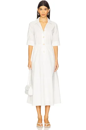 REVOLVE Rue Sophie Rue sophie vestido camisero beca en color talla L en - White. Talla L (también en M, S, XS).