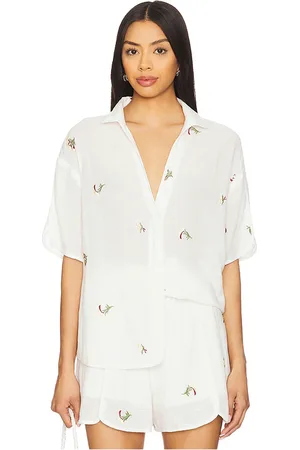 REVOLVE Sancia Sancia top manga corta top en color blanco talla L en - White. Talla L (también en M, S, XL, XS).