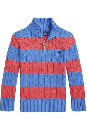 REVOLVE Polo Ralph Lauren Polo ralph lauren suéter de punto de cable con media cremallera y rayas. en color rojo talla 3 en - Red. Talla 3 (tam