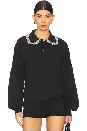 REVOLVE Tanner Fletcher Tanner fletcher polo de manga larga cletus lace trim en color talla M en - Black. Talla M (también en S, XS).