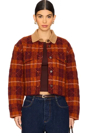 REVOLVE Guest In Residence Guest en residence chaqueta tartan en color burgundy talla L en - Burgundy. Talla L (también en S).