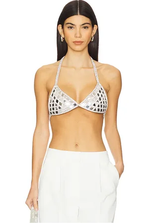 REVOLVE Nue Studio Nue studio sujetador triangular de espejo en color plateado metálico talla L en - Metallic Silver. Talla L (también en M, S).