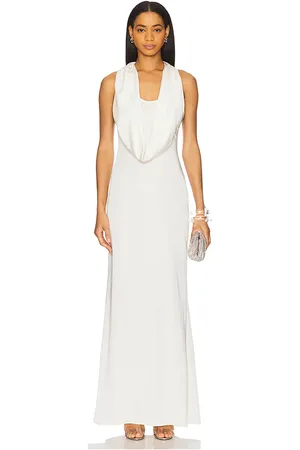 REVOLVE Lapointe Lapointe vestido ligero de satén con cuello vuelto en color talla 0 en - Cream. Talla 0 (también en 2, 4, 6).