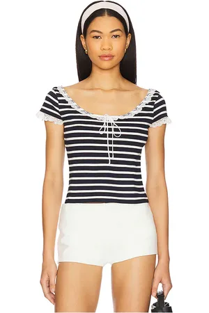 REVOLVE For Love & Lemons For love & lemons top a rayas suzette en color talla L en - Black. Talla L (también en M, S, XL, XS).