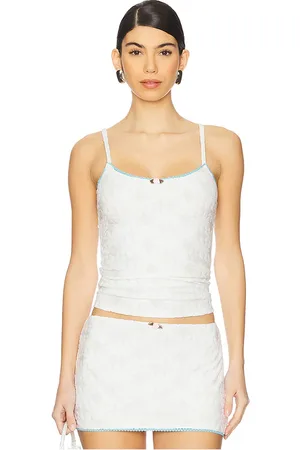 REVOLVE Tyler McGillivary Tyler mcgillivary top sin mangas colette en color blanco talla L en - White. Talla L (también en M, S, XL/1X, XS).