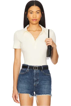 REVOLVE Commando Commando bodysuit estilo polo en color crema talla L en - Cream. Talla L (también en M, S, XL).