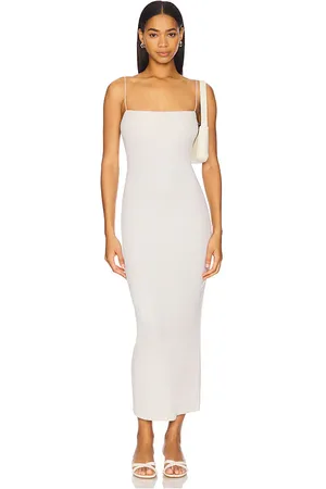 REVOLVE Enza Costa Enza costa vestido de tirantes esencial de punto de seda en color crema talla L en - Cream. Talla L (también en M, S, XL).