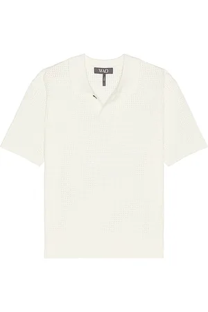 REVOLVE WAO Wao relaxed open knit polo en color crema talla L en - Cream. Talla L (también en M, S, XL/1X).