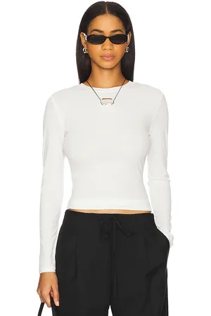 REVOLVE ANINE BING Anine bing camiseta manga larga jo en color blanco talla L en - White. Talla L (también en M, S, XS).