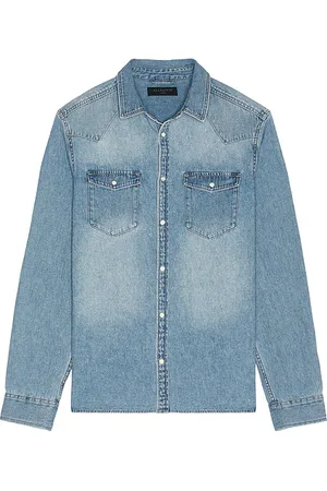 REVOLVE ALLSAINTS Allsaints camisa de manga larga abotonada macgowan en color azul talla L en - Blue. Talla L (también en M, S, XL/1X).