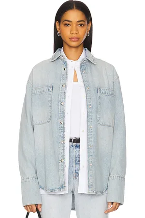 REVOLVE ANINE BING Anine bing camisa dante en color azul talla L en - Blue. Talla L (también en M, S, XS).