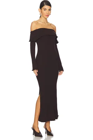 REVOLVE AMUR Amur vestido midi meadow en color chocolate talla S en - Chocolate. Talla S (también en XS).