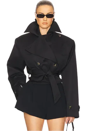 REVOLVE Helsa Helsa trenca oversized cropped en color talla M en - Black. Talla M (también en S, XL).