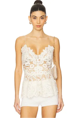 REVOLVE Ulla Johnson Ulla johnson top sin mangas lotta en color neutral talla 10 en - Neutral. Talla 10 (también en 12, 2, 4, 6, 8).