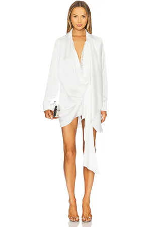REVOLVE Vaillant Vaillant vestido cruzado estilo camisa con drapeado en color talla 38 en - White. Talla 38 (también en 42).