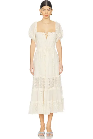 REVOLVE Free People Free people vestido midi dress en color crema talla L en - Cream. Talla L (también en M, S, XS).
