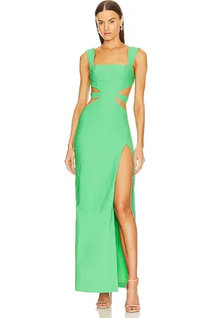 REVOLVE Michael Costello Michael costello vestido largo sadie en color talla L en - Green. Talla L (también en M, S, XL, XS).