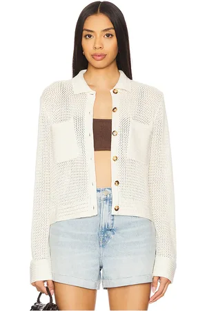 REVOLVE La Ligne La ligne camisa de ganchillo jane en color talla L en - Cream. Talla L (también en M, S, XS, XXS).