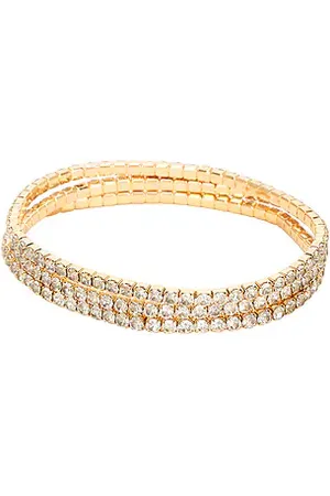 REVOLVE Ettika Ettika conjunto de pulseras crystal elastic en color oro metálico talla all en - Metallic Gold. Talla all.