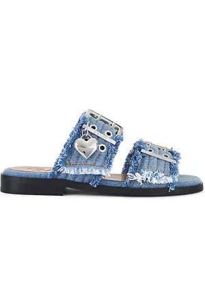 REVOLVE Ganni Ganni charms de sandalia con dos tiras y hebilla en . feminine en color azul talla 37 en - Blue. Talla 37 (ta