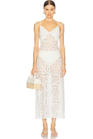 REVOLVE Onia Onia vestido lencero burnout en color talla L en - White. Talla L (también en M, S, XL, XS).