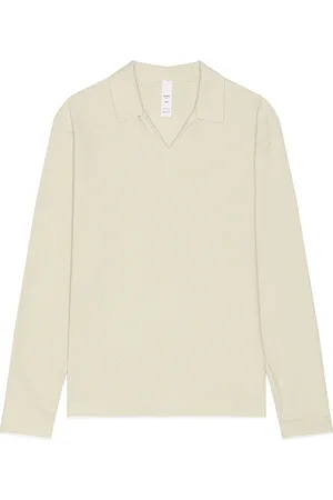 REVOLVE Rhone Rhone seaside terry long sleeve polo en color nude talla L en - Nude. Talla L (también en M, S, XL/1X).