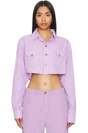 REVOLVE 3x1 3x1 chaqueta stefy crop en color lavanda talla M en - Lavender. Talla M (también en L).