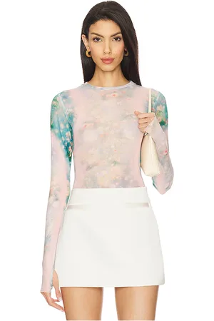 REVOLVE AFRM Afrm top manga larga kaylee en color green,blush talla 1X en - Green,Blush. Talla 1X (también en 3X, L, M, S, XL, XS, XXL, XXS)