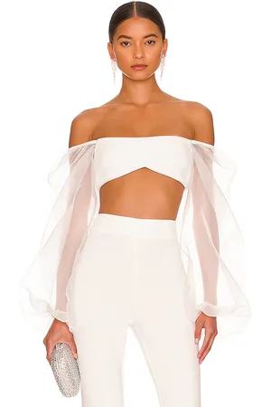REVOLVE Nookie Nookie crop top illusion en color blanco talla L en - White. Talla L (también en S).