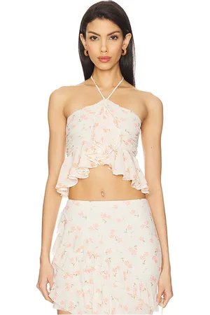 REVOLVE AFRM Afrm top halter willie en color crema talla 1X en - Cream. Talla 1X (también en 2X, 3X, L, M, S, XL, XS, XXL, XXS).