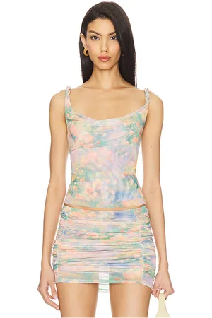 REVOLVE AFRM Afrm top sin mangas asher en color green,blush talla 1X en - Green,Blush. Talla 1X (también en 2X, 3X, L, M, XL, XXL).