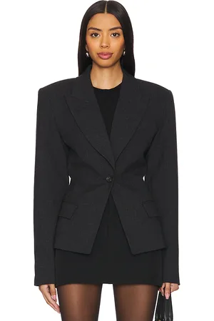 REVOLVE EAVES Eaves melange suiting cinched blazer en color gris talla L en - Grey. Talla L (también en S).