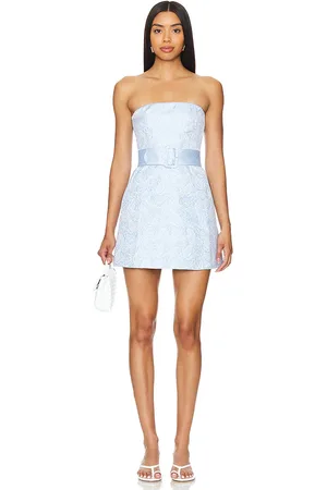 REVOLVE Amanda Uprichard Amanda uprichard vestido fae en color denim claro talla L en - Denim-Light. Talla L (también en M).