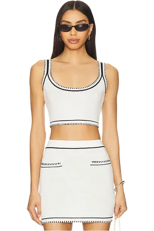 REVOLVE SNDYS Sndys top corto beverly en color talla L en /Negro - White. Talla L (también en M, XL, XXL).