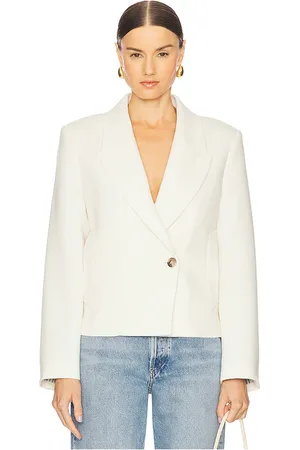 REVOLVE Citizens of Humanity Citizens of humanity coren cropped blazer en color talla L en - Cream. Talla L (también en M, S, XL).