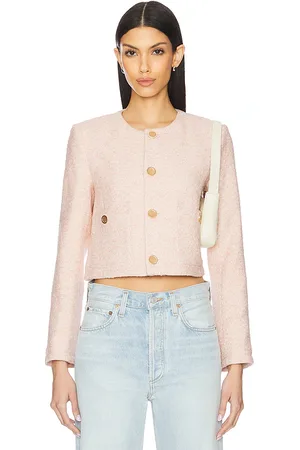 REVOLVE FRAME Frame blazer tweed en color rosado talla L en - Pink. Talla L (también en M, S).