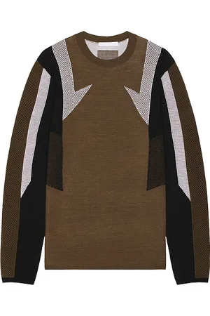 REVOLVE Helmut Lang Helmut lang camiseta manga larga sport crew en color marrón talla L en Black Ivory & Cognac - Brown. Talla L (también en M, S, XL/1X).